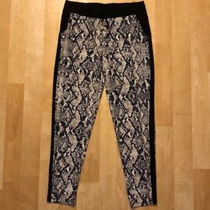 INC International Concepts Snake Print Straight Leg Pants - Black and Cream